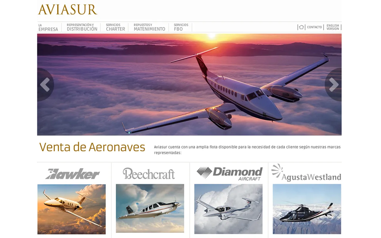 Captura del sitio Aviasur